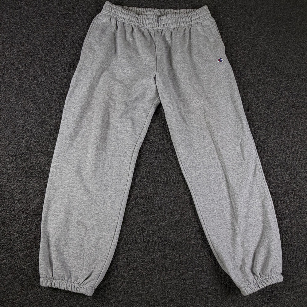 Champion Sweatpants Mens XL M5922 Gray Elastic Cuff Fleece Pockets Jogger